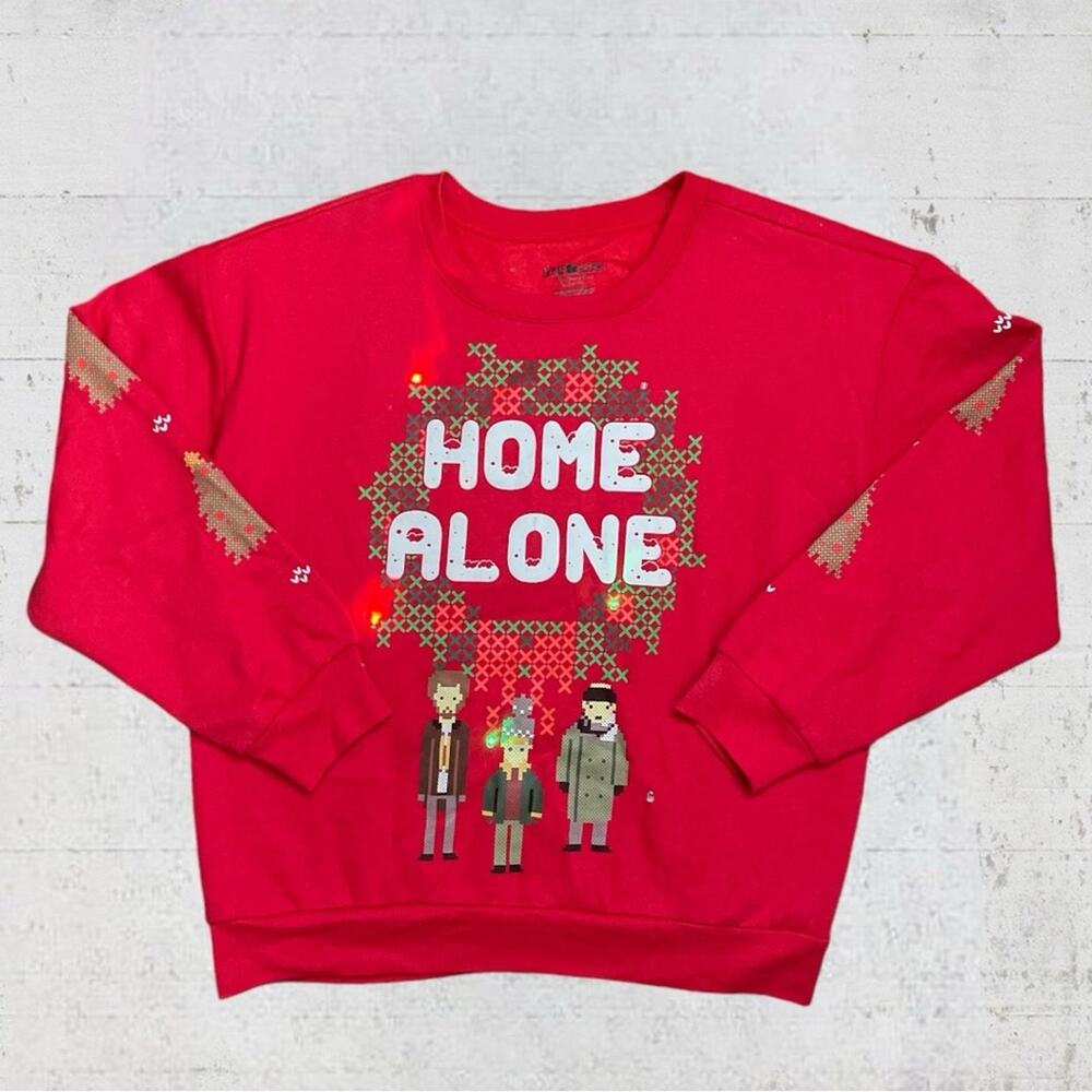 Home Alone Light Up Christmas Holiday Ugly Sweatshirt Sweater Size XL